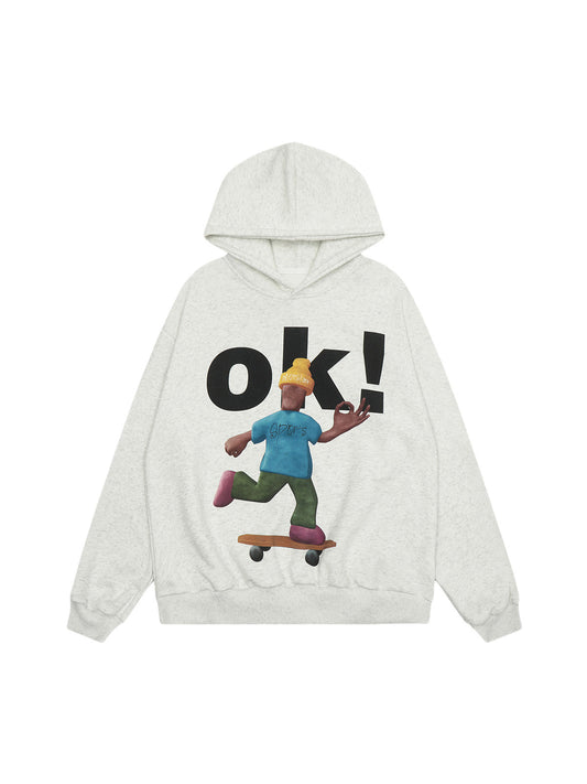 Thesupermade Hoodie mit Skateboard-Charakter-Aufdruck – 2322