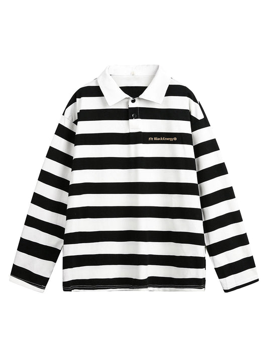 Gestreiftes Langarm-T-Shirt mit abnehmbarem Pelzkragen