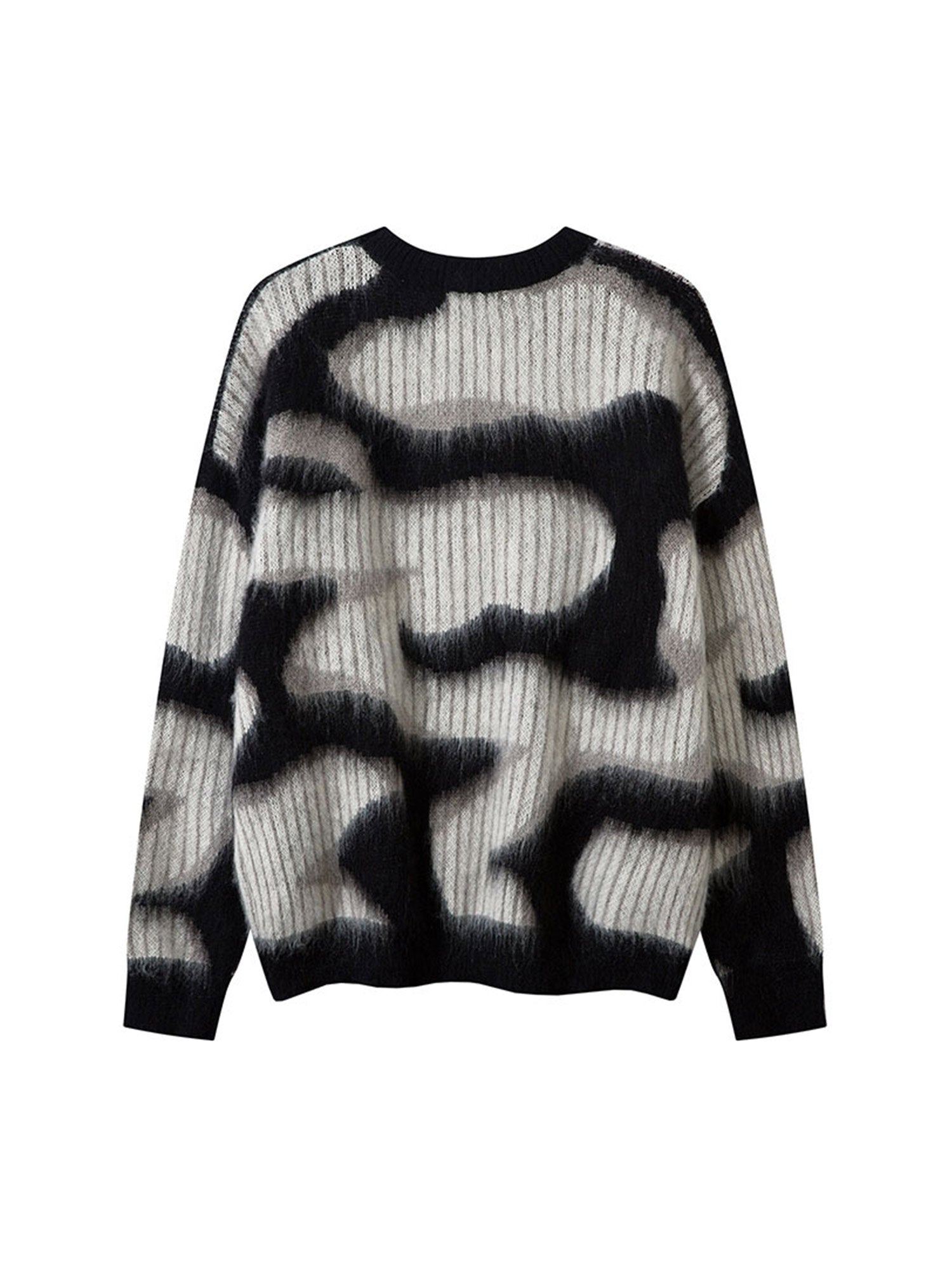 Thesupermade Abstract Mohair Crew Neck Sweater