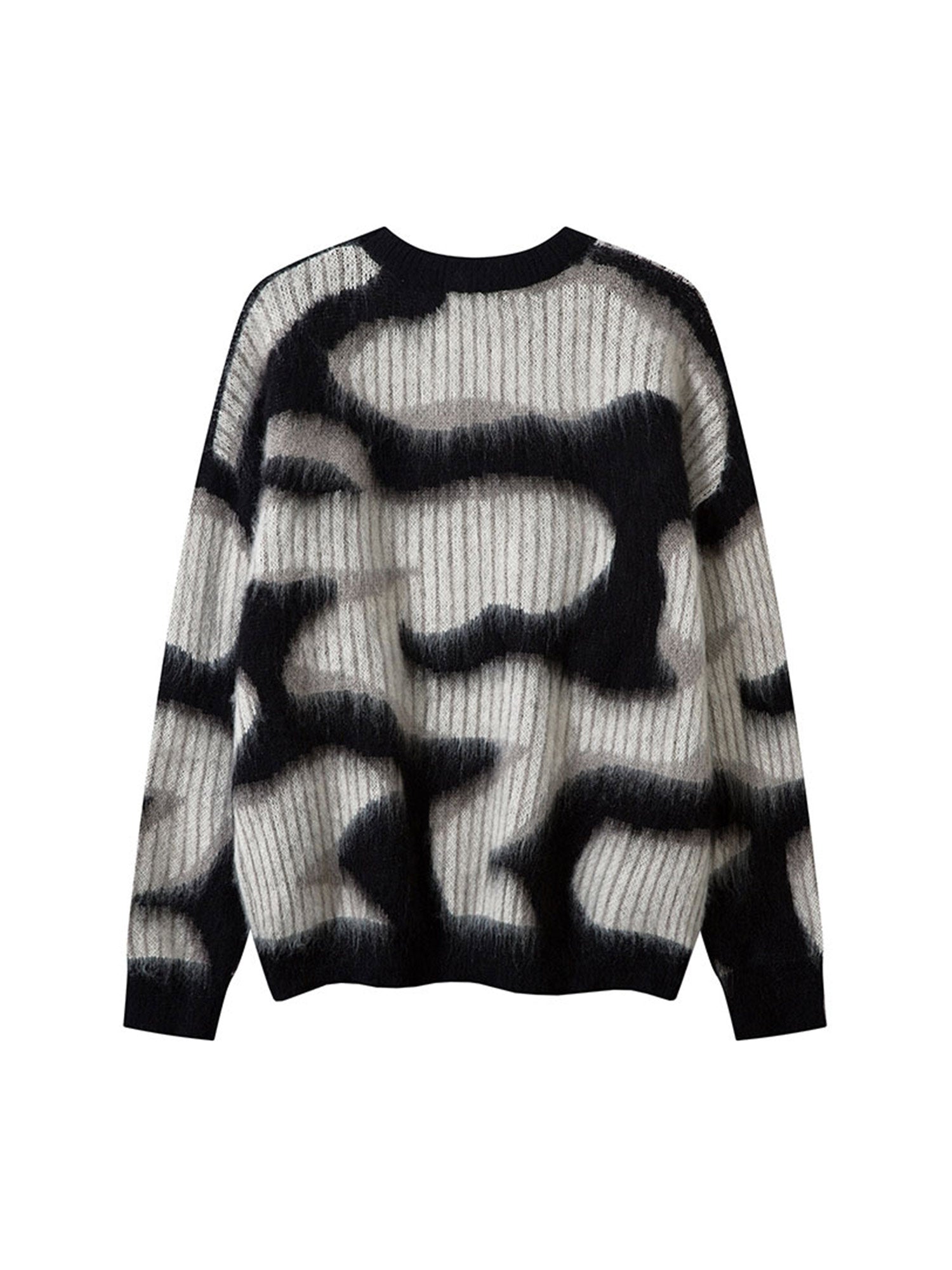 Pull ras du cou en mohair abstrait Thesupermade