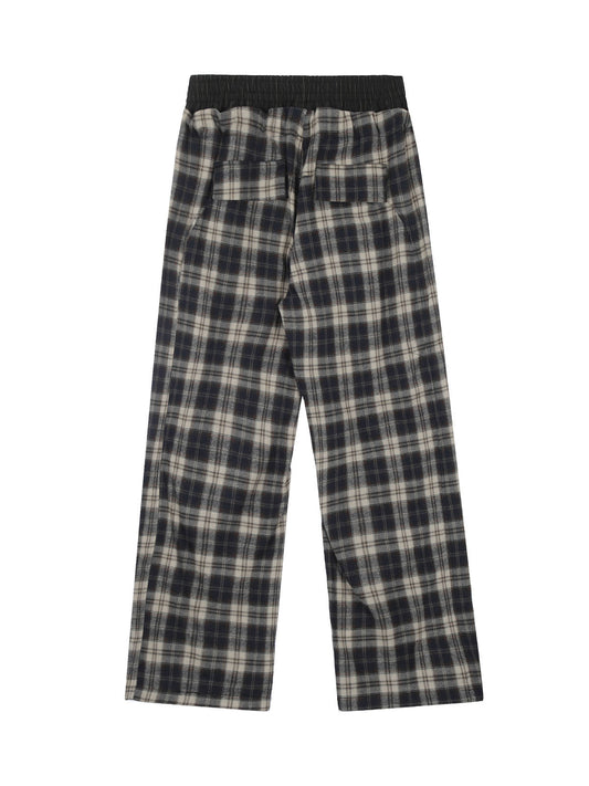 Plaid Patterned Drawstring Pants
