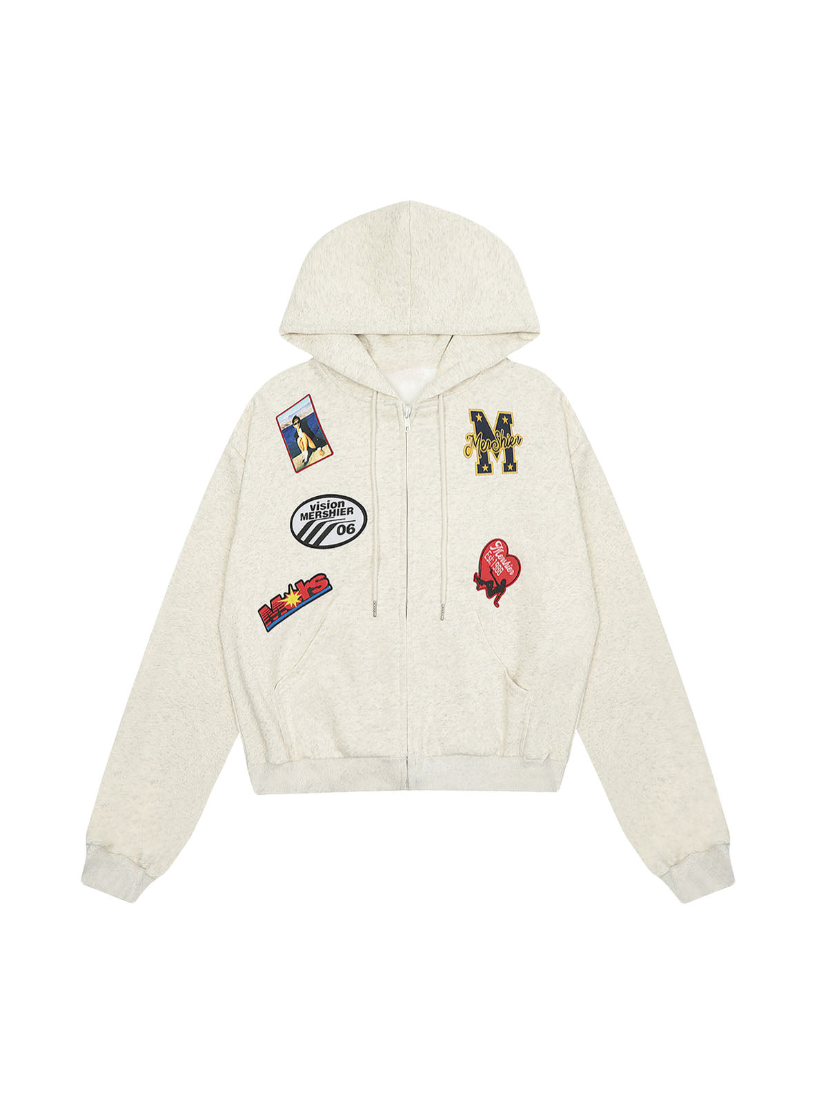 Thesupermade Retro Badge Embroidery Hoodie