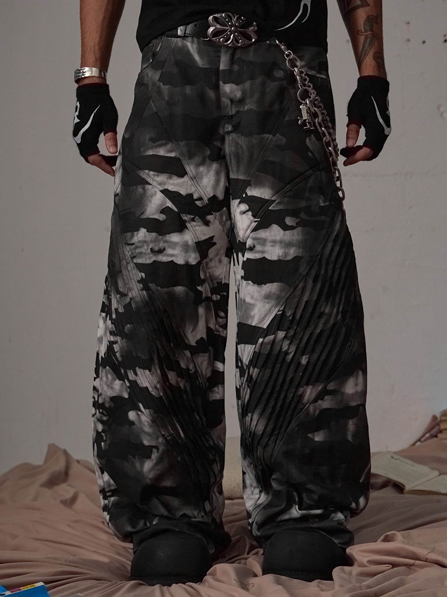 Thesupermade Tie-Dye Baggy Snow Camouflage Pants - 2109