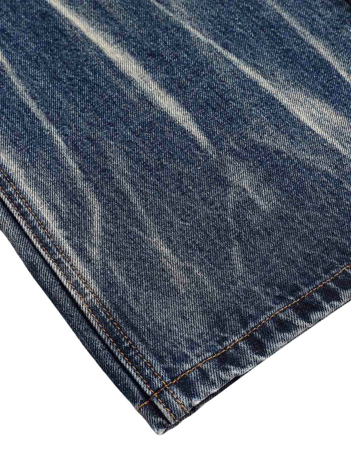 Jean droit effet froissé tie-dye