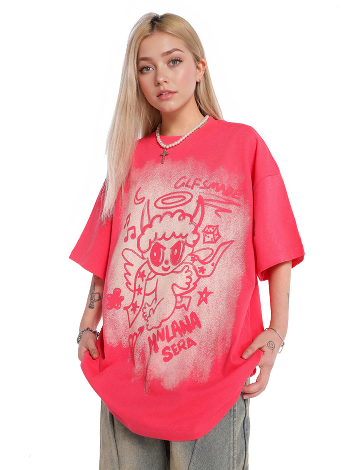 T-shirt graphique surdimensionné Angel