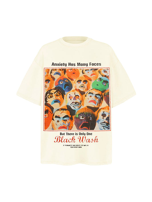 T-Shirt mit Rundhalsausschnitt und Graffiti-Print