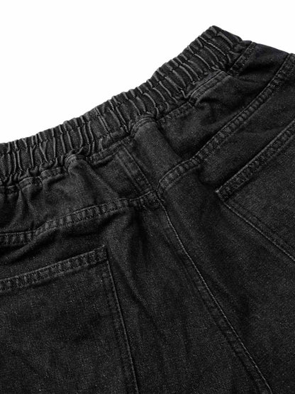 Washed Cargo Denim Shorts