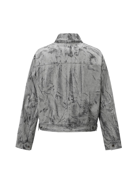 Blouson aviateur en denim tie-dye
