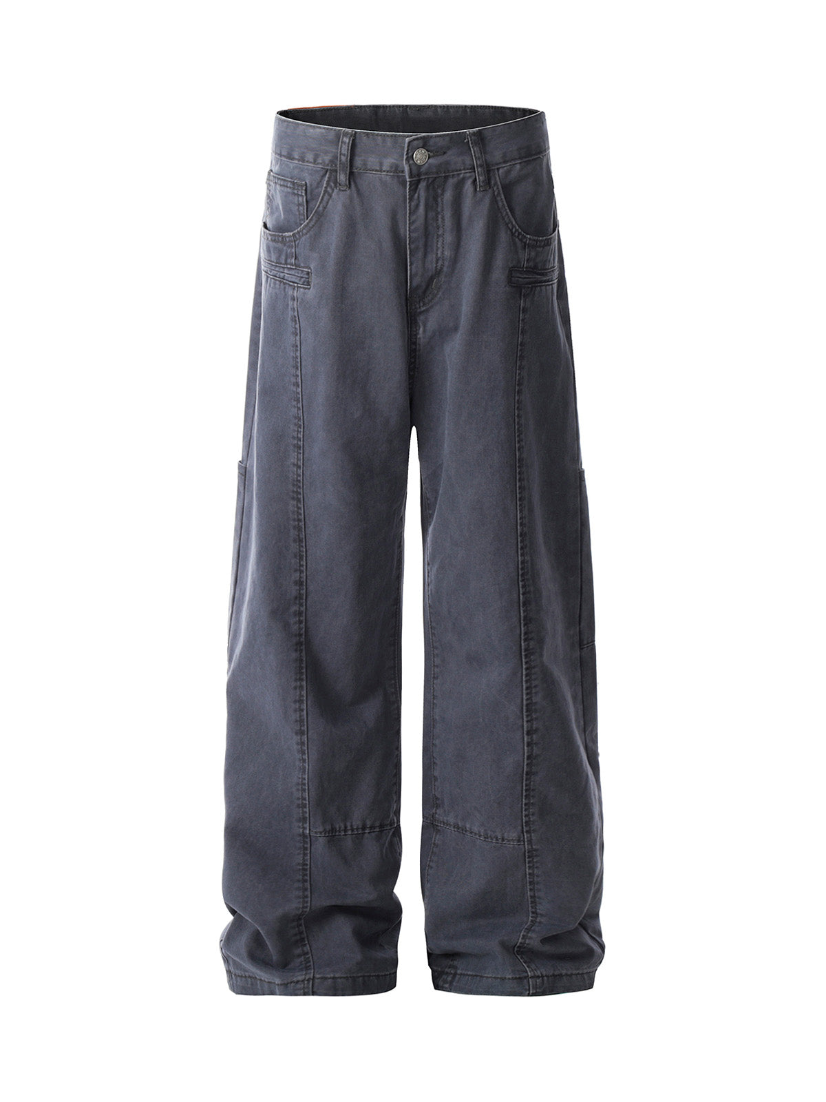 Deconstructed Split Straight Leg Jeans