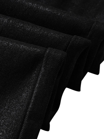 Thesupermade Schwarze, gewachste Schlagjeans – 2212