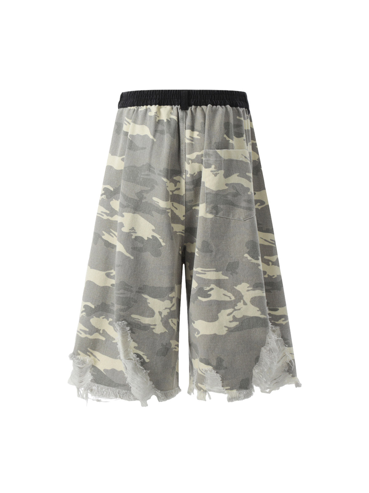 Jorts camouflage déchirés avec appliques brodées