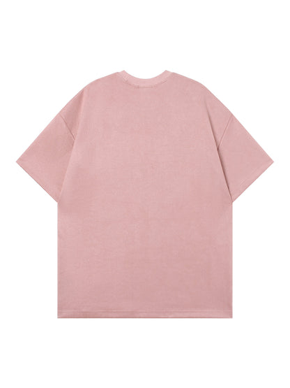 Suede Embossed Logo Chain T-Shirt