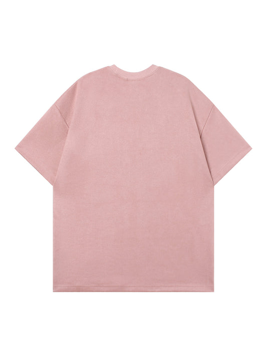 Suede Embossed Logo Chain T-Shirt