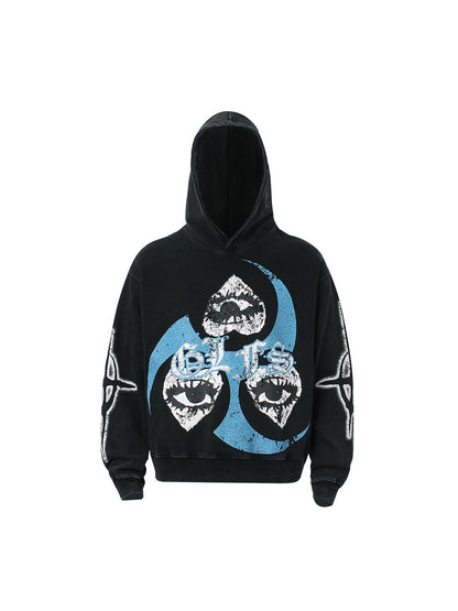 Thesupermade Kapuzenpullover mit „Triple Eye“-Grafik