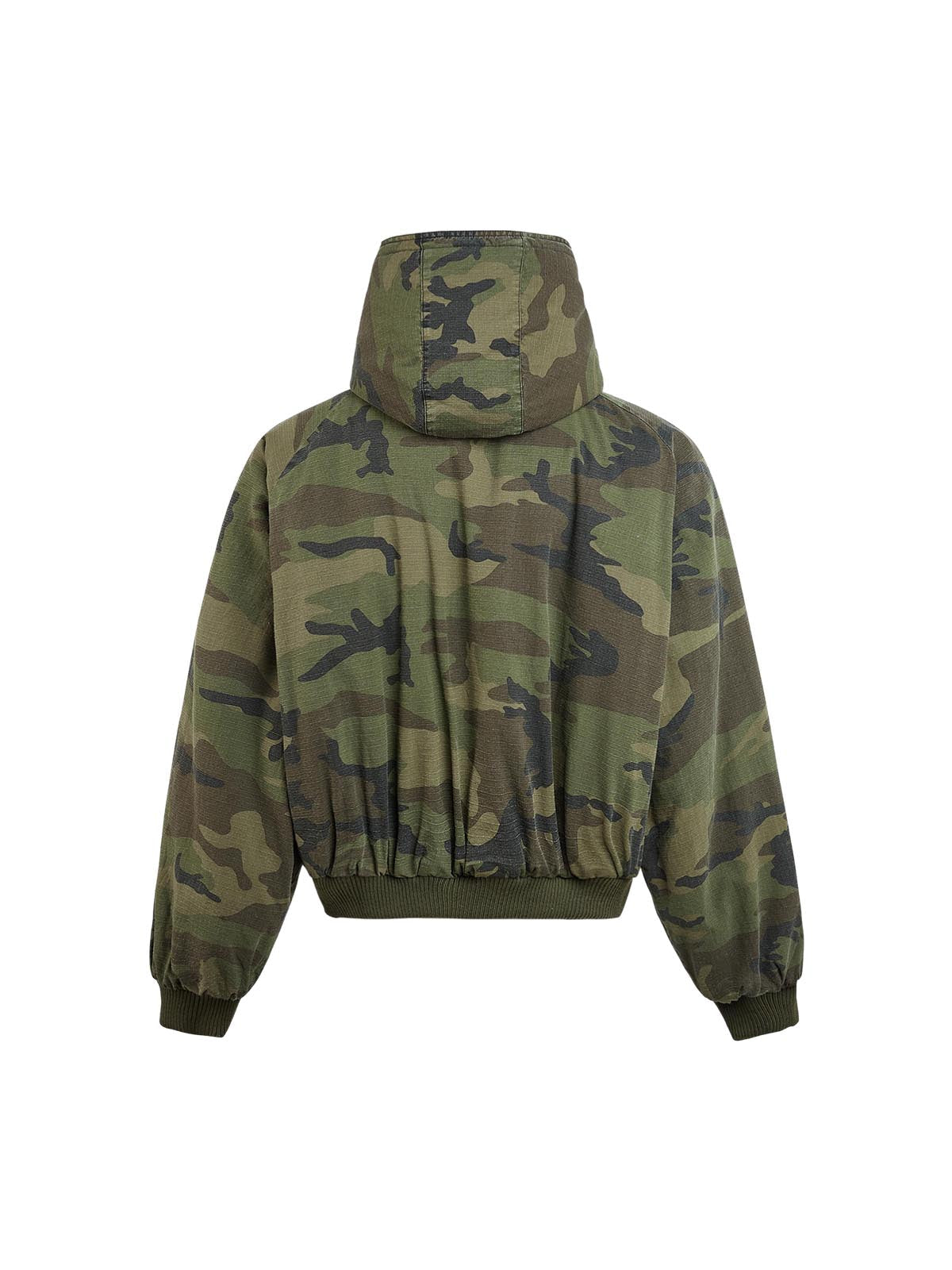 Thesupermade Camouflage Fur Hooded Jacket