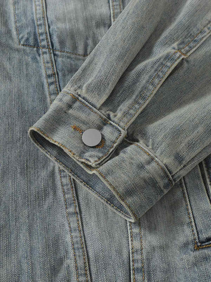 Veste en jean rétro délavée Totem