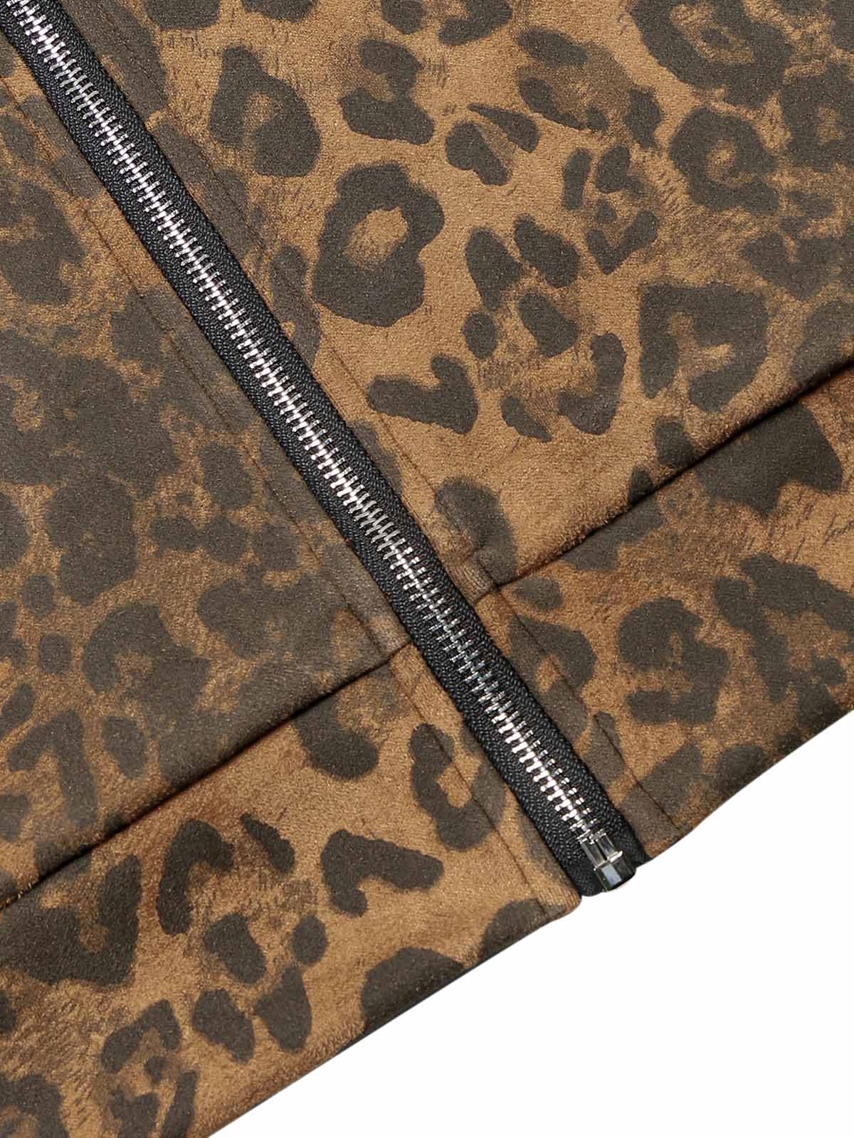 Thesupermade Cheetah Print Suede Tracksuit