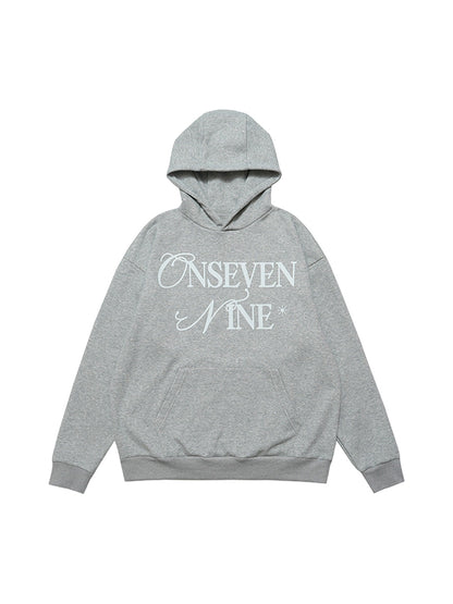 Basic Fleece-Hoodie mit Buchstaben-Print