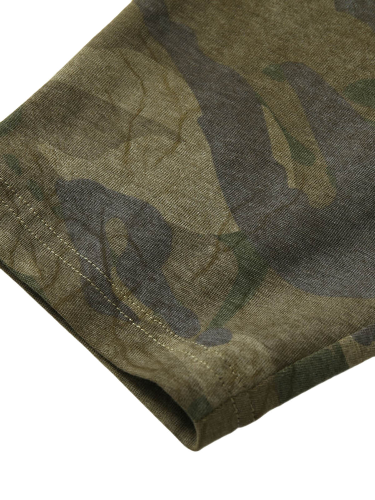 Zweiteiliges Langarm-T-Shirt mit Camouflage-Muster und Kunstfellmuster