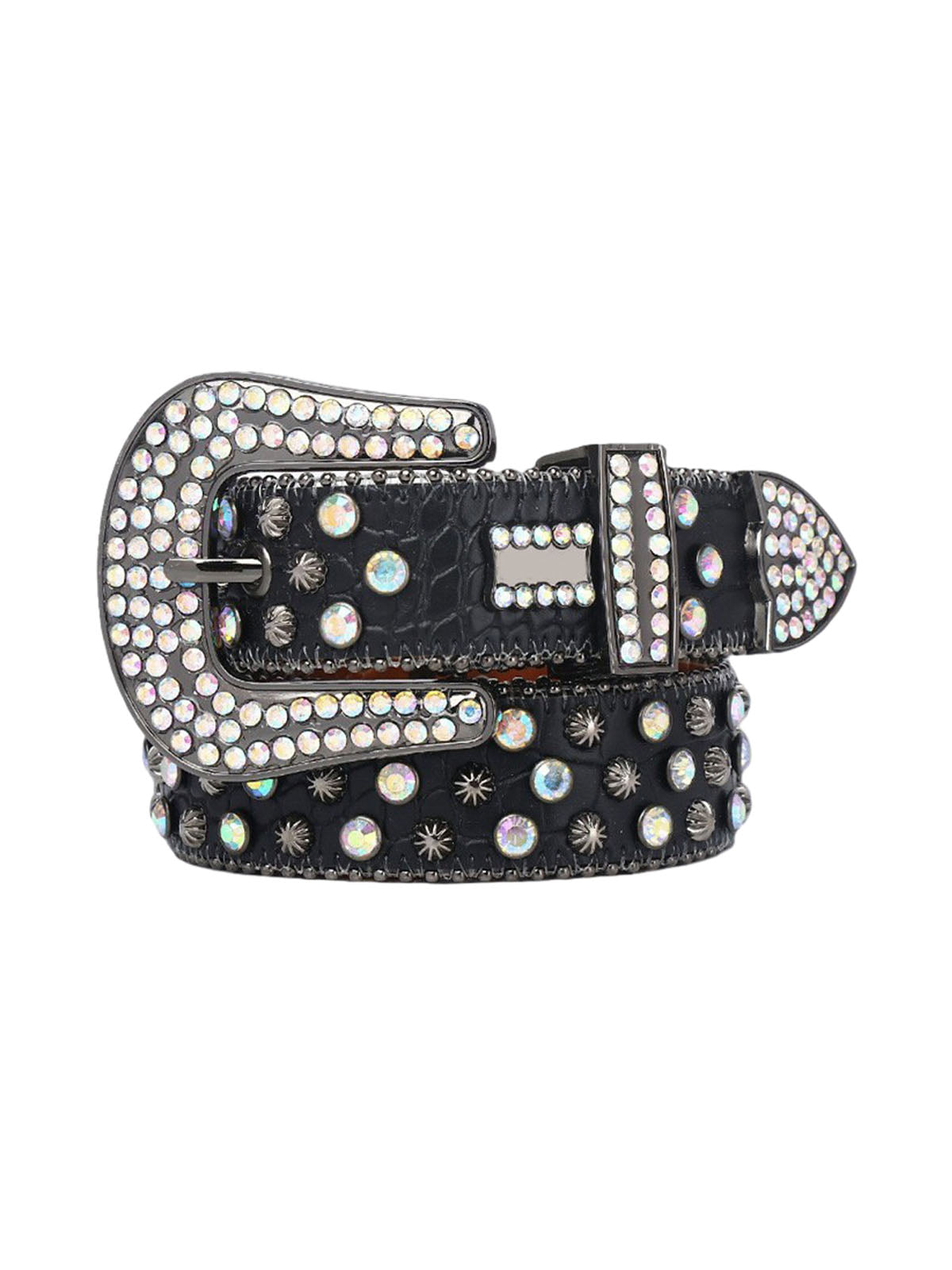 Punk Style Metal Hotfix Rhinestone Belt