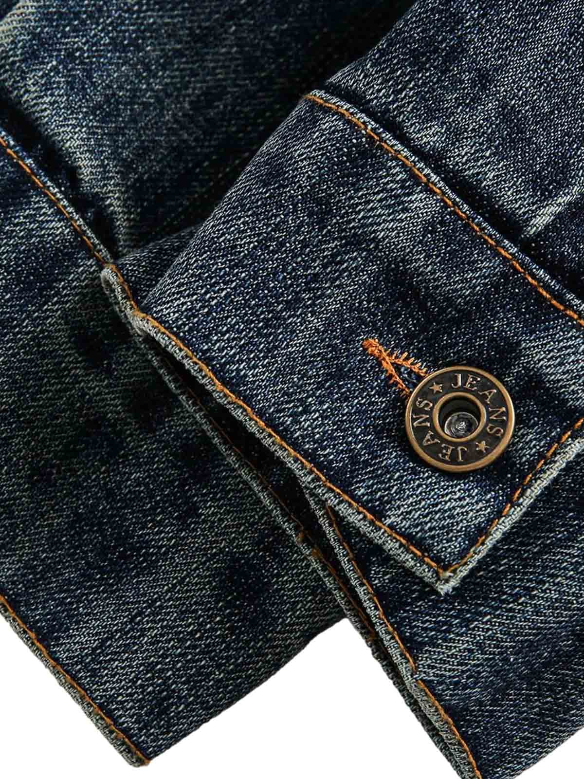 Veste à capuche en jean délavé style rétro