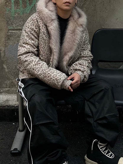 Nerzpelzjacke mit Gepardenmuster und Kapuze - 2270