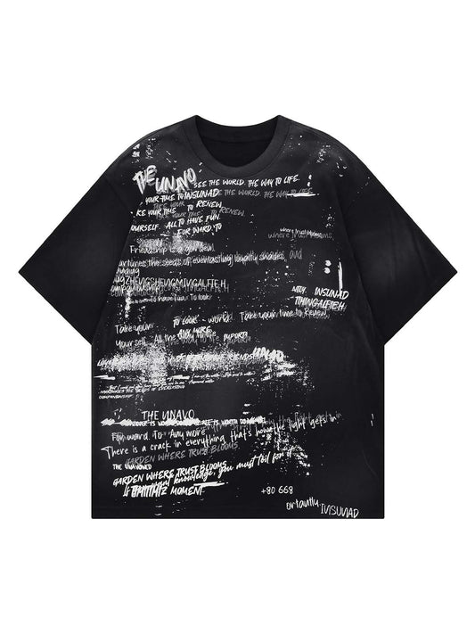 Graffiti Letter Print Oversized T-Shirt