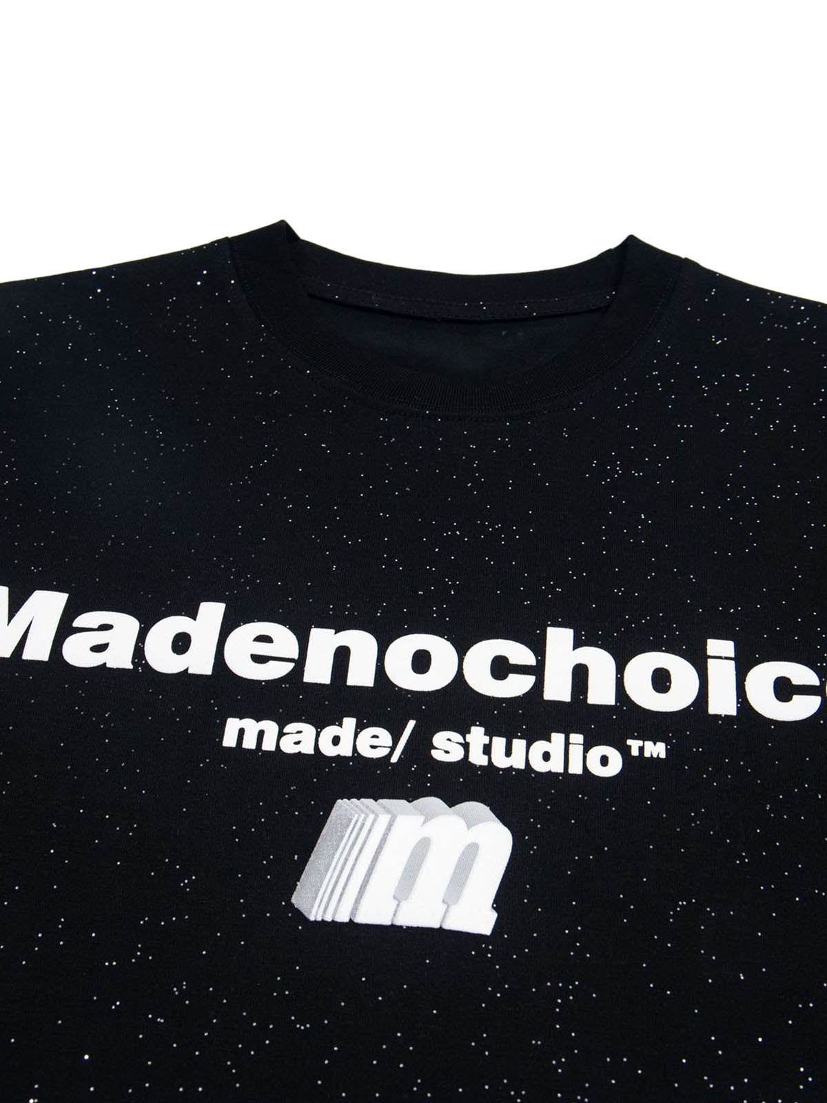 Kurzärmliges T-Shirt mit Retro-Schriftdesign und starkem Sternenhimmel-Print