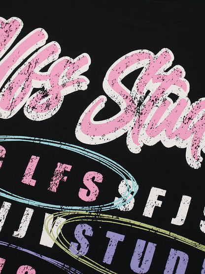 Retro Letter Graphic T-Shirt