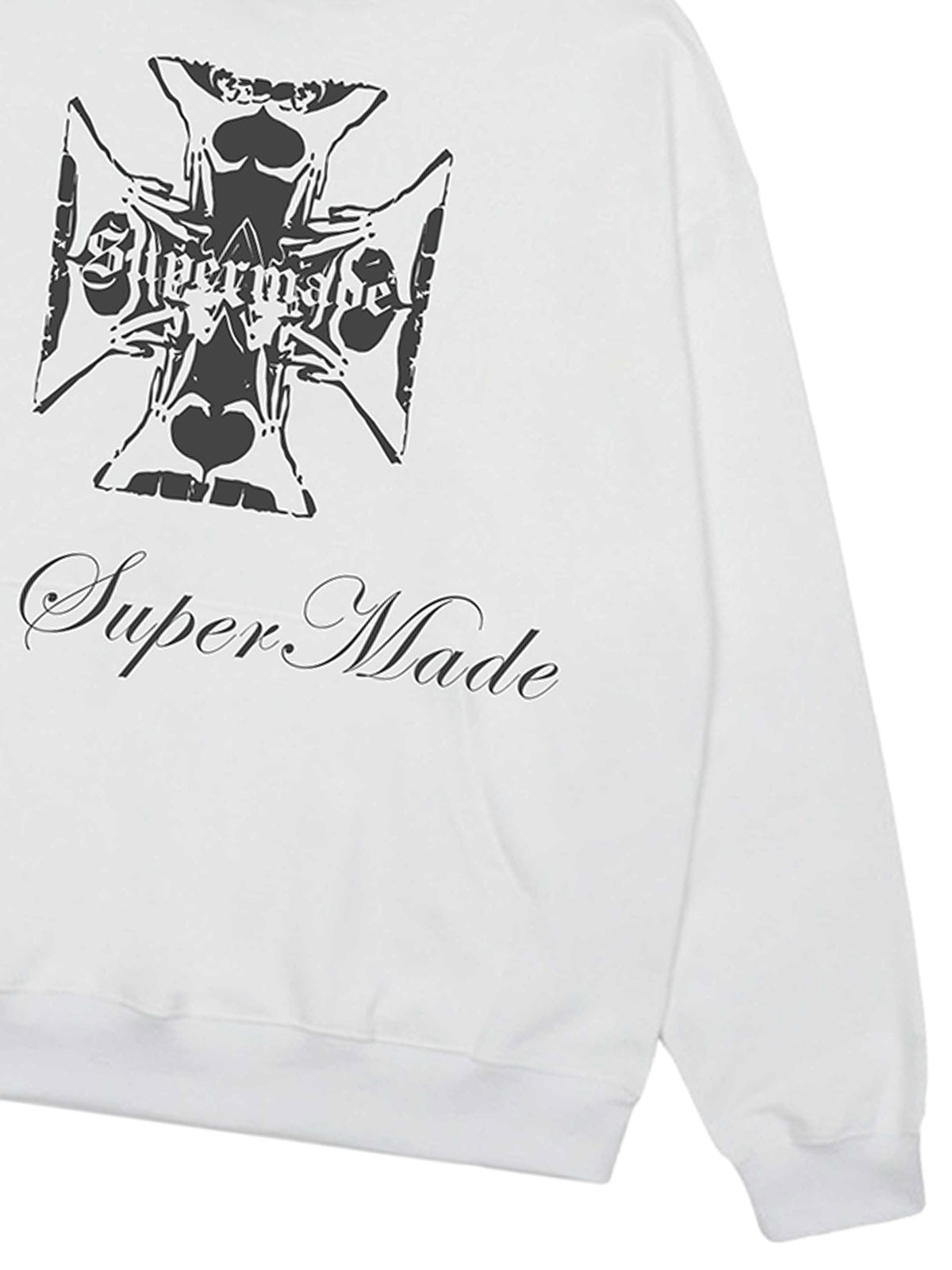 Street Cross Letters Print Hoodie