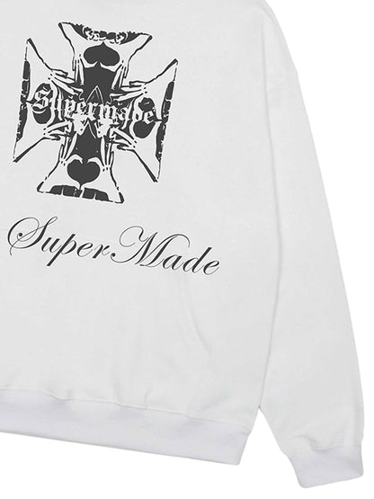 Kapuzenpullover mit Street Cross-Buchstaben-Print