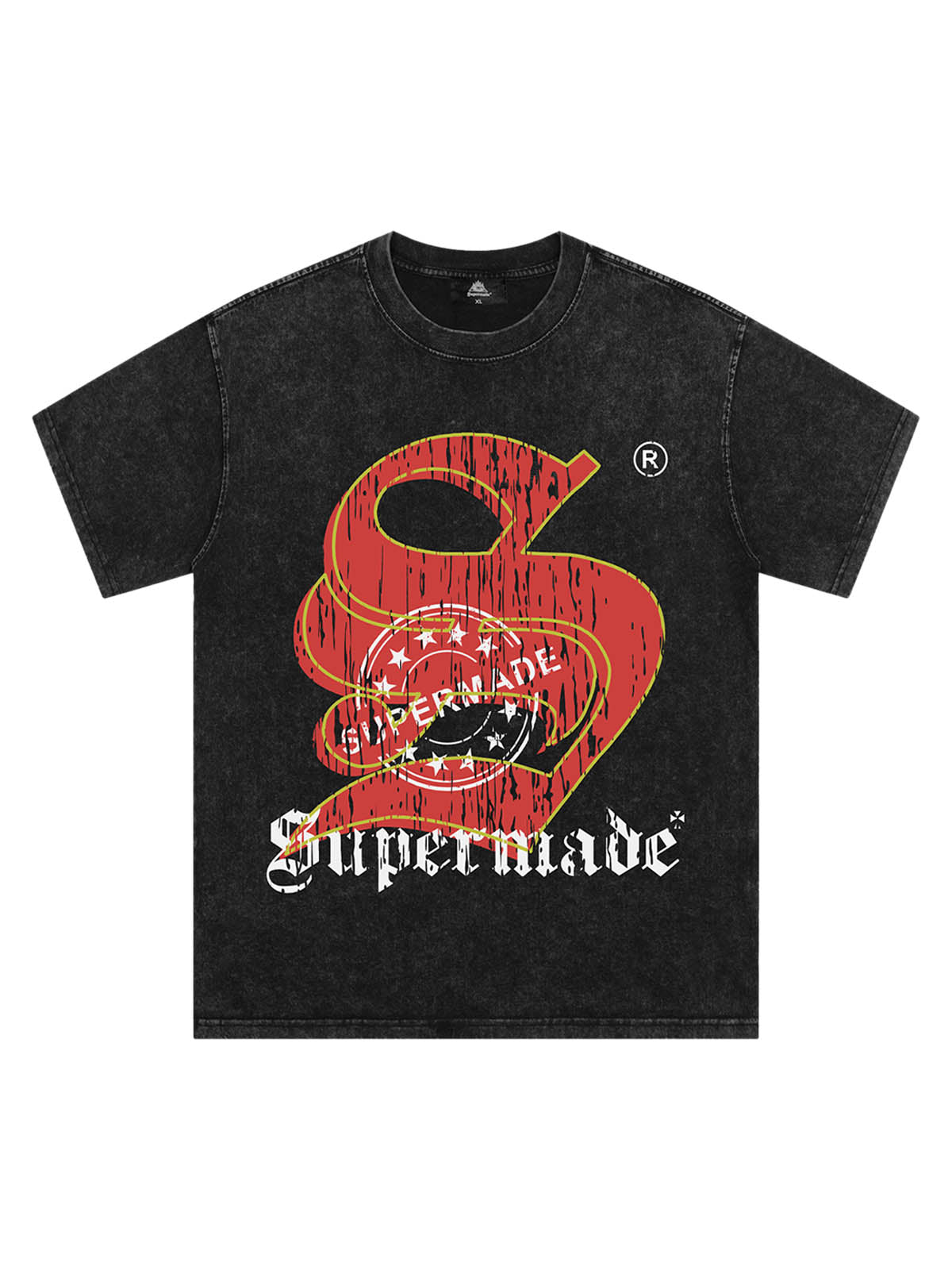 Thesupermade Street Distressed Stamped Letters T-shirt