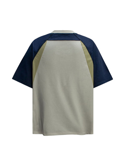 Quick-Dry Contrast Color Quarter Zip Up T-shirt