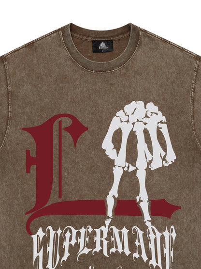 Original Gothic Skeleton Graphic Print T-Shirt