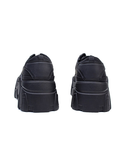 Komplett schwarze Plateauschuhe
