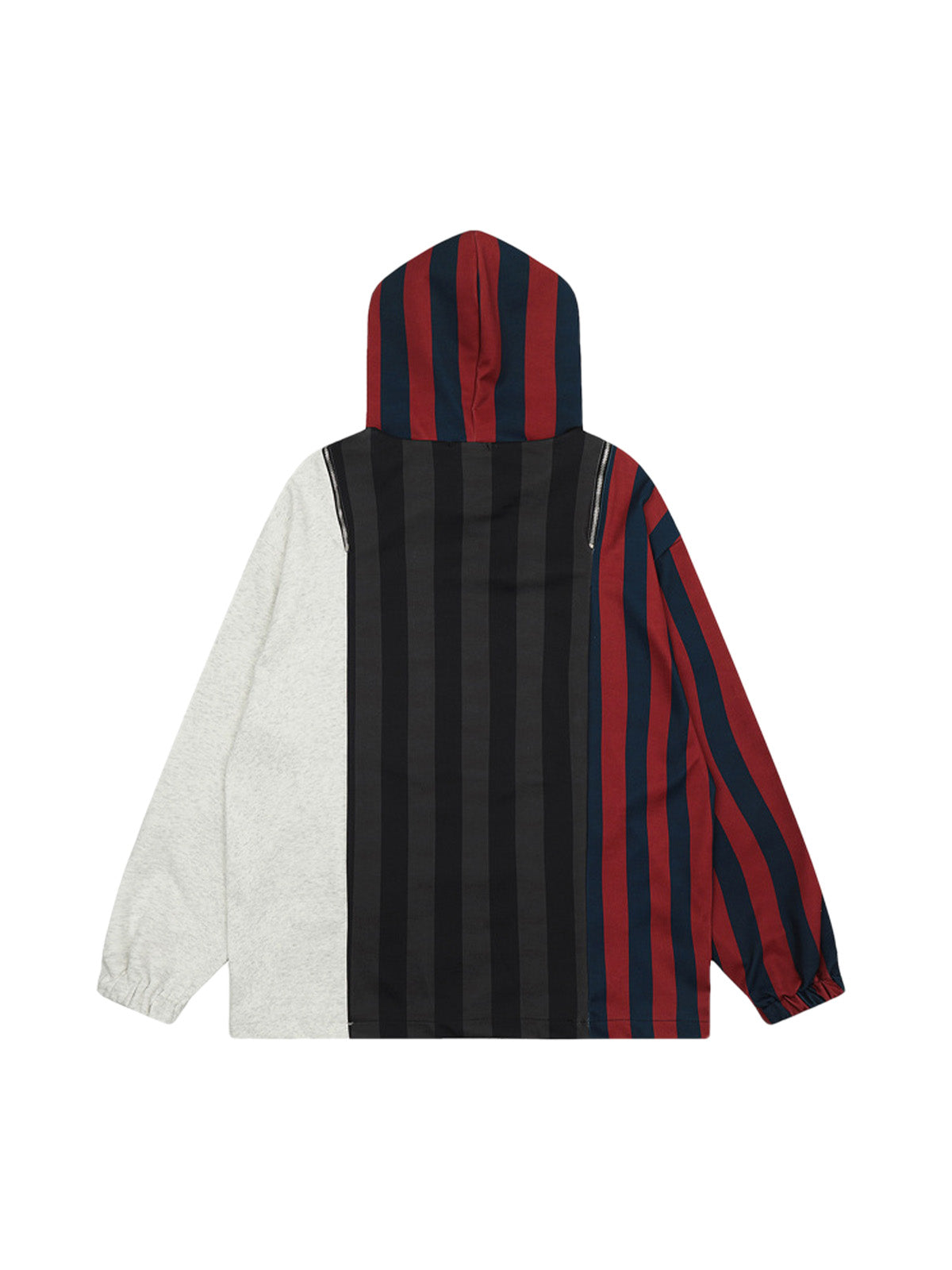 Thesupermade Vertical Striped Drop Shoulder Pullover Hoodie