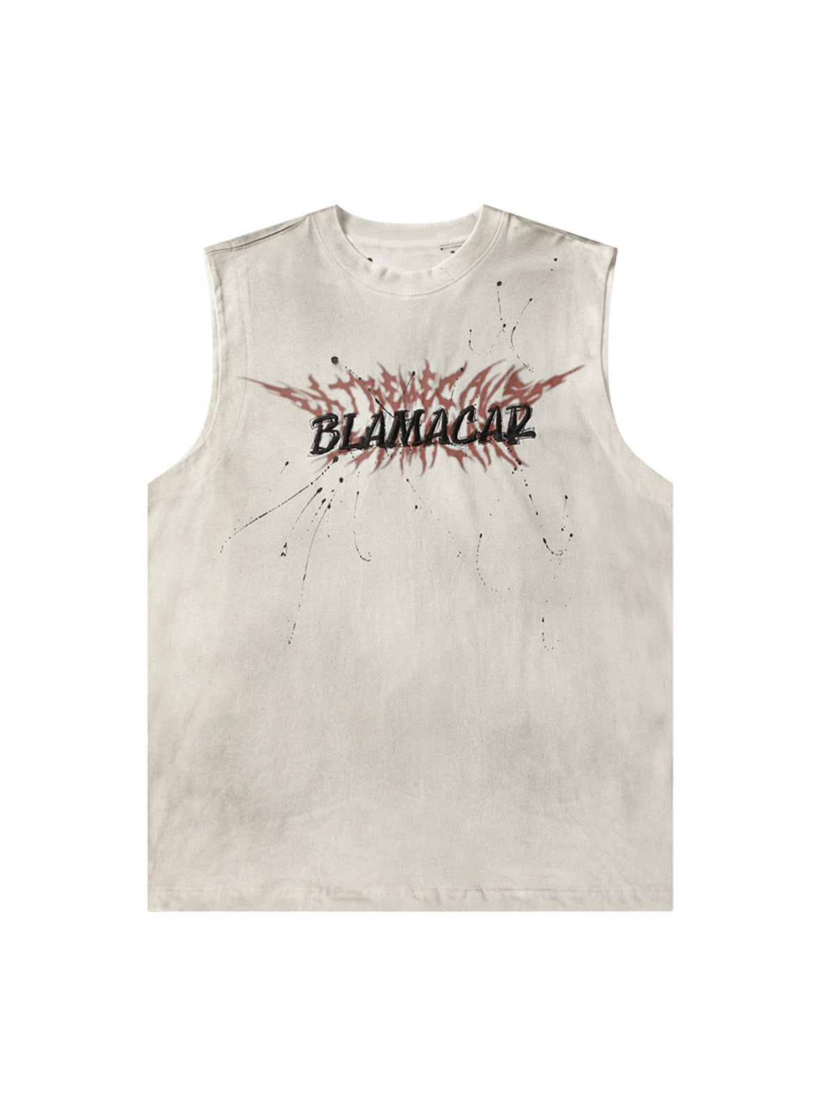 Street Embroidery Deformed Letter Print Vest