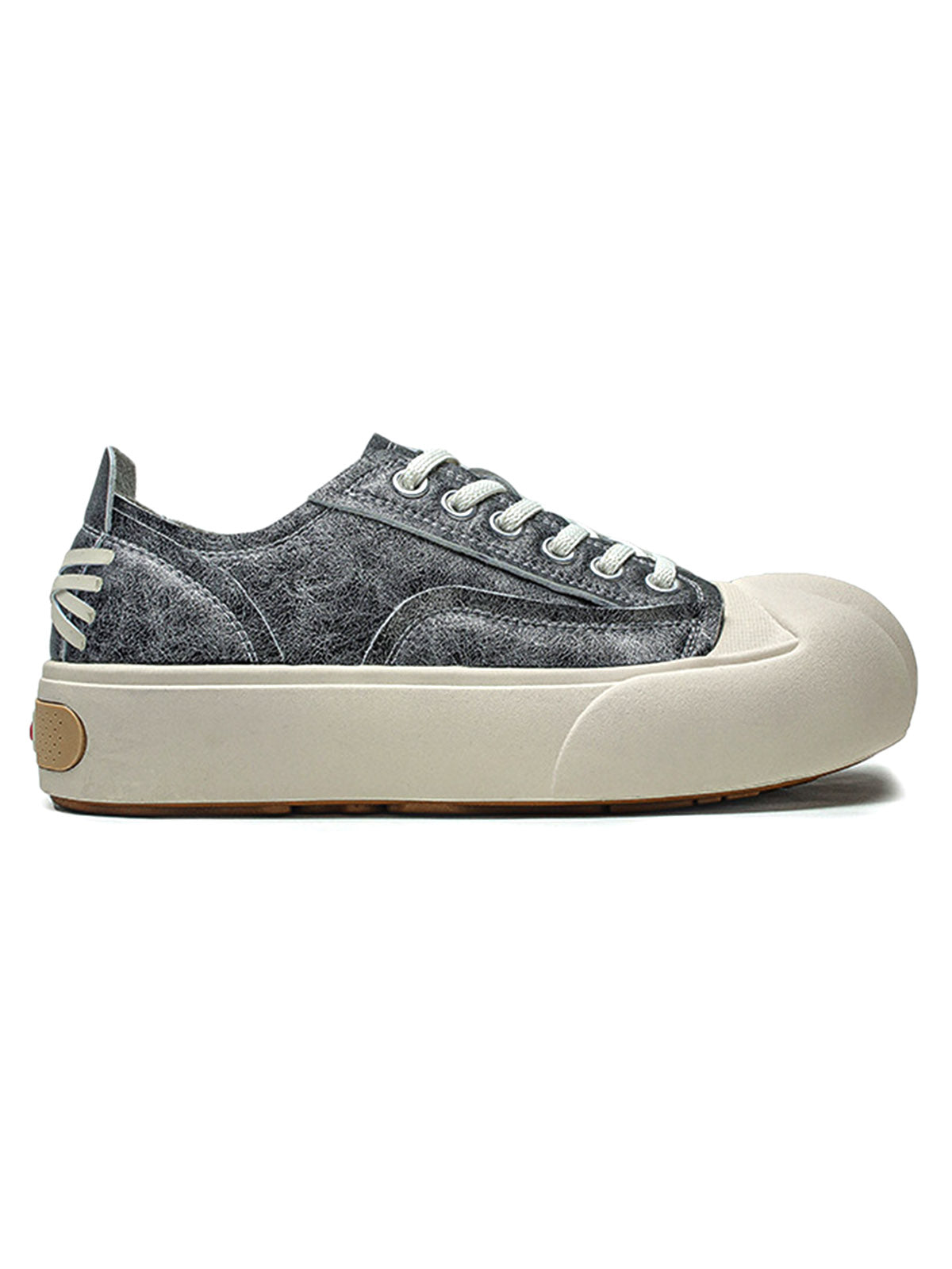 Deconstructed Distressed PU Leather Casual Shoes