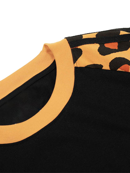 T-shirt à manches raglan imprimé guépard