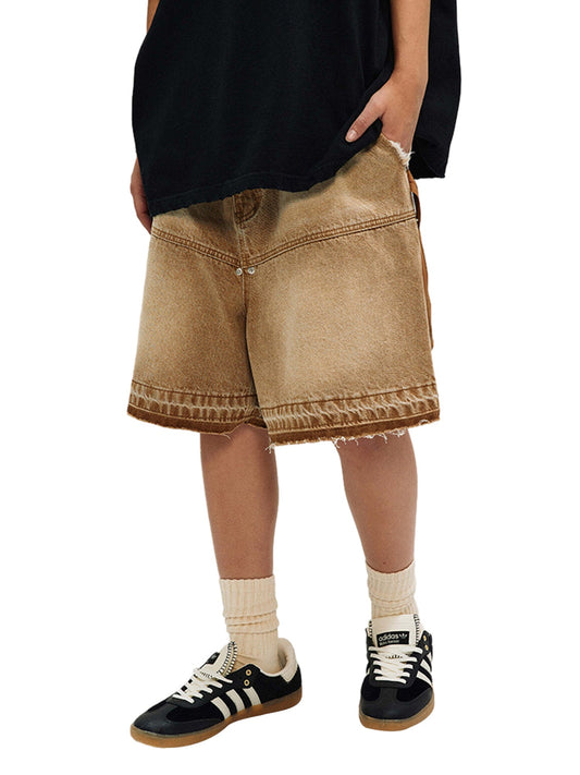 Short en jean délavé style rétro américain supermade