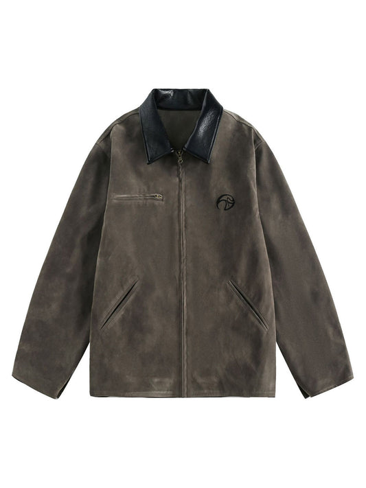 Veste de moto rétro en daim Detroit