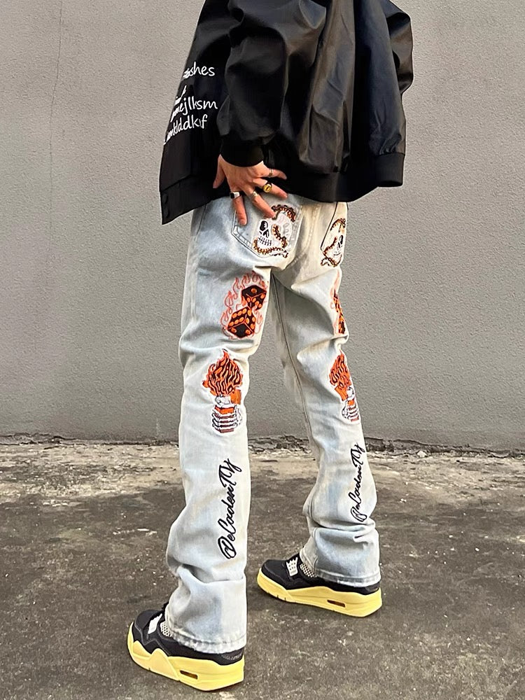 Thesupermade High Street Retro-Jeans mit Stickerei – 1574 