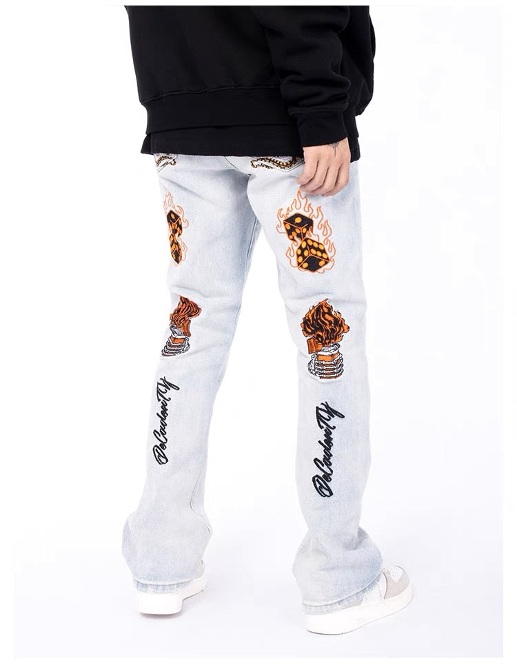 Thesupermade High Street Retro-Jeans mit Stickerei – 1574 