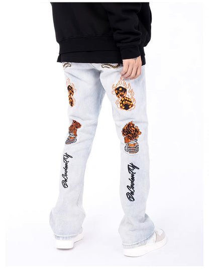 Thesupermade High Street Retro-Jeans mit Stickerei – 1574 