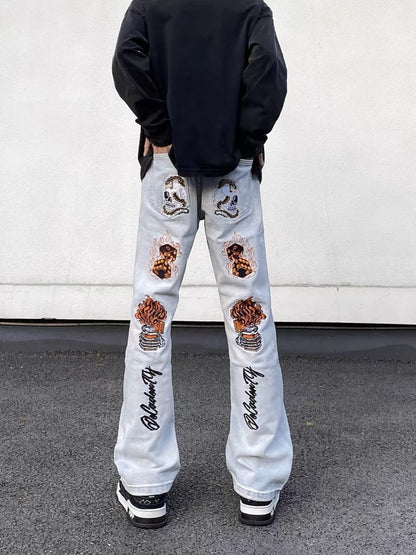 Thesupermade High Street Retro-Jeans mit Stickerei – 1574 