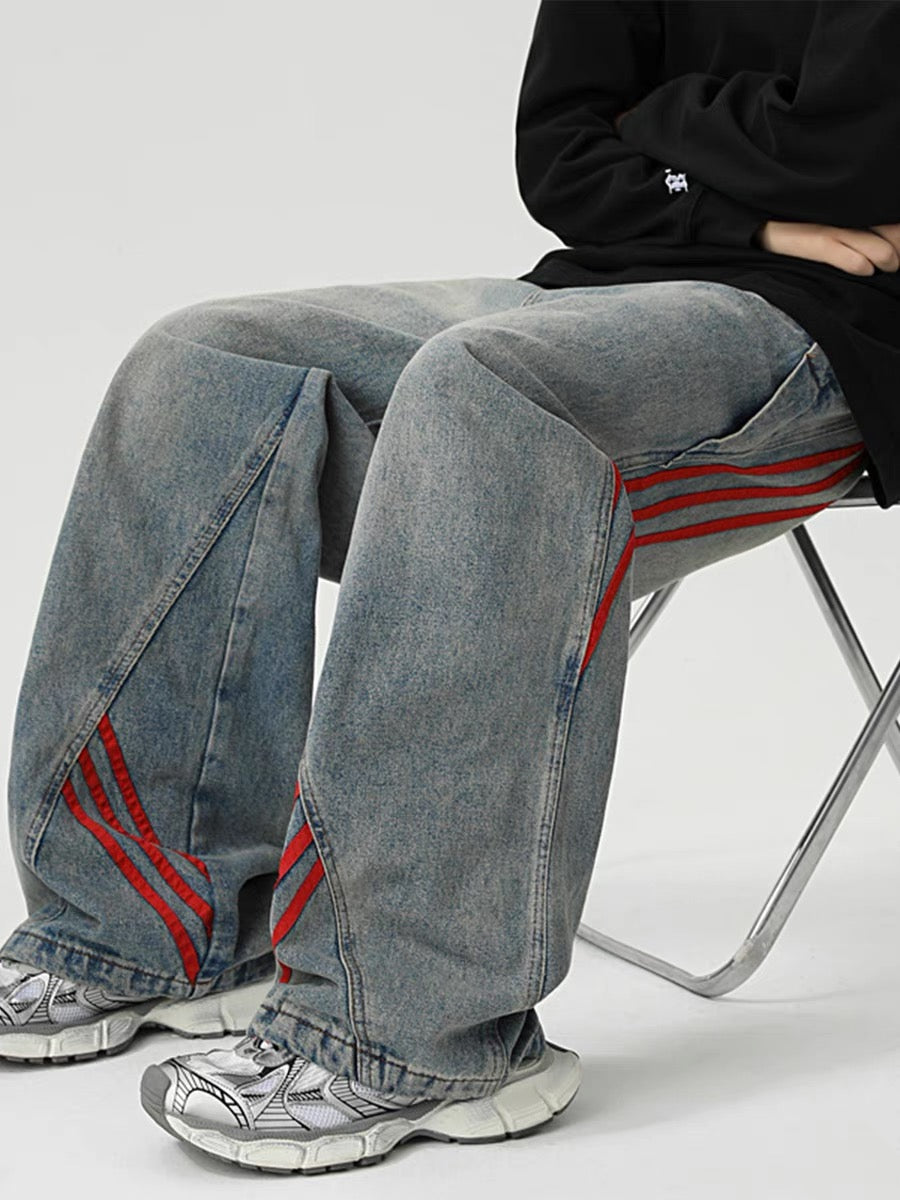 Le jean délavé contrasté American Retro de qualité supérieure