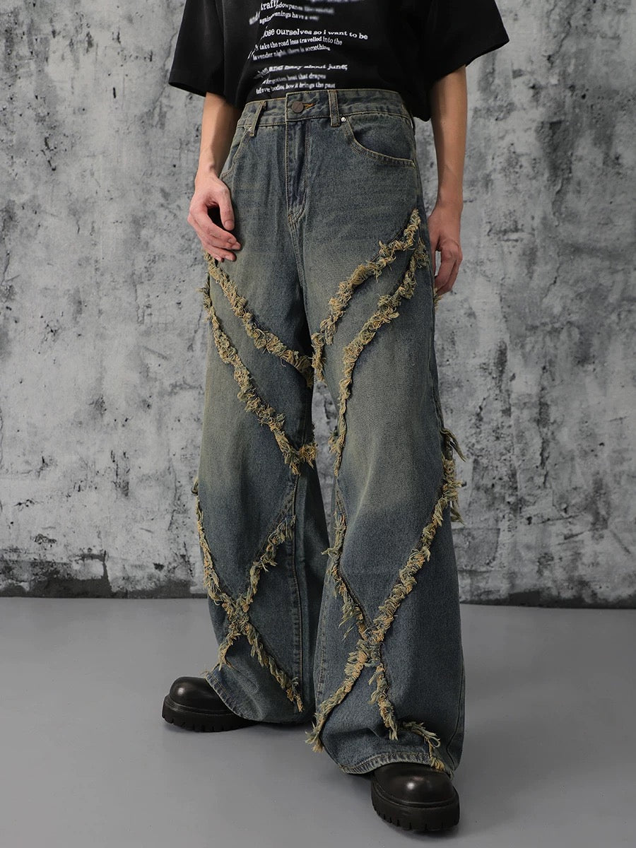 Thesupermade High Street Hip Hop Washed Distressed Jeans - 2069