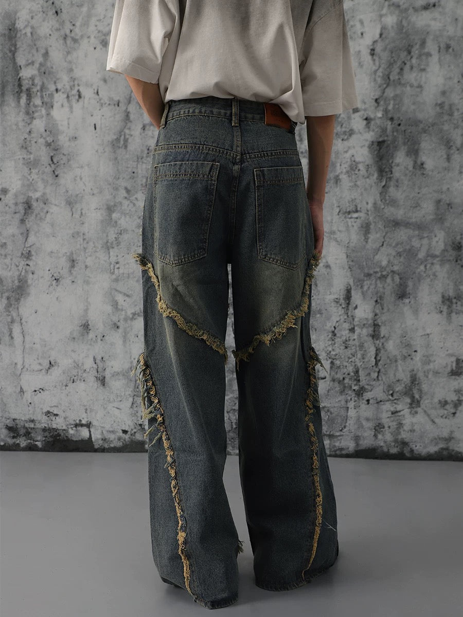 Thesupermade High Street Hip Hop Washed Distressed Jeans - 2069