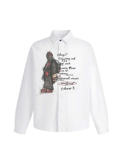 T-shirt à manches longues avec imprimé portrait graphique