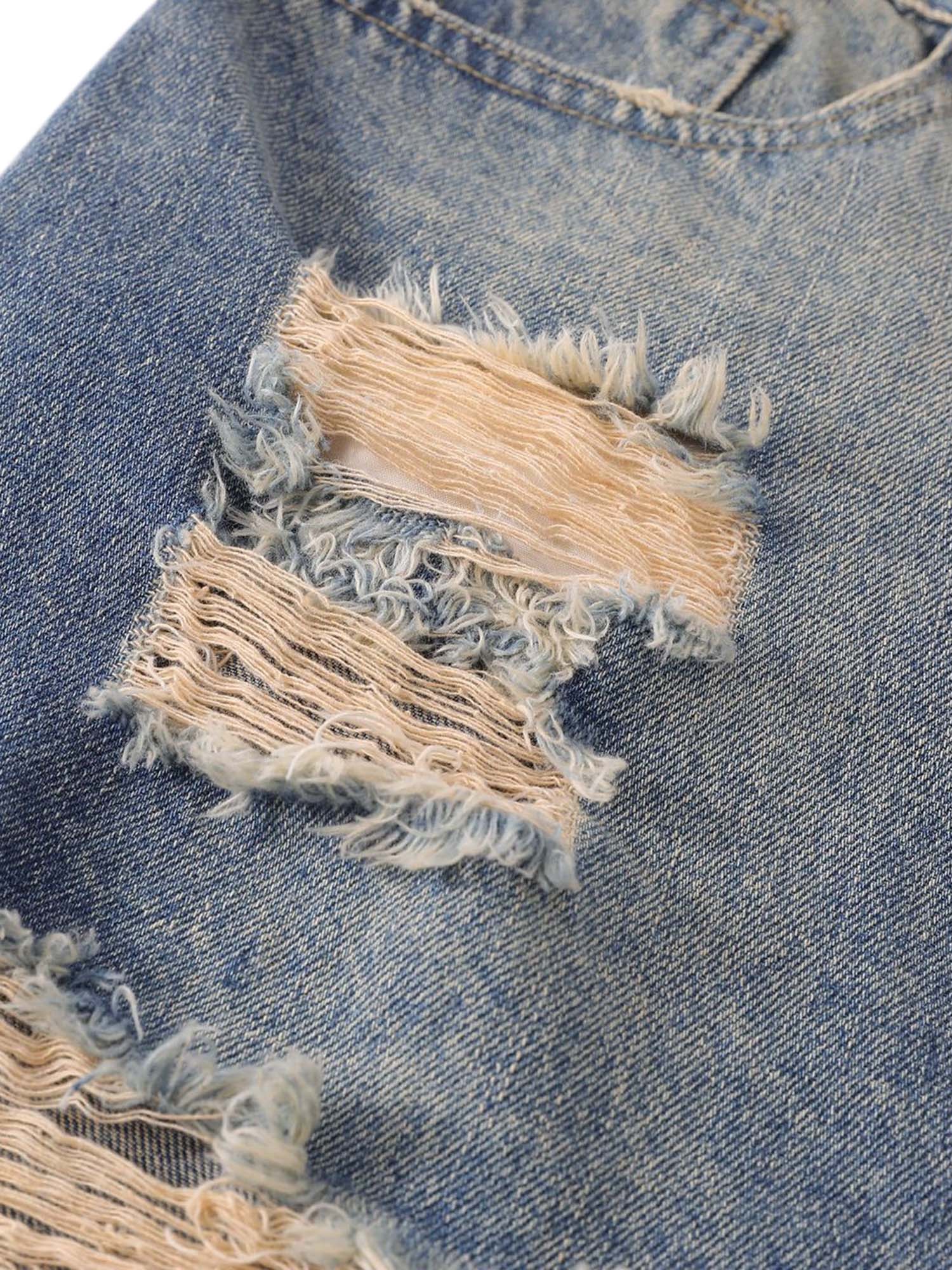 Thesupermade – Jeans-Jeans im Hip-Hop-Stil mit verwaschenem Rippenmuster 